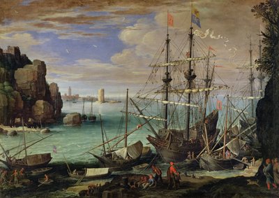 Scene of a Sea Port by Paul Bril